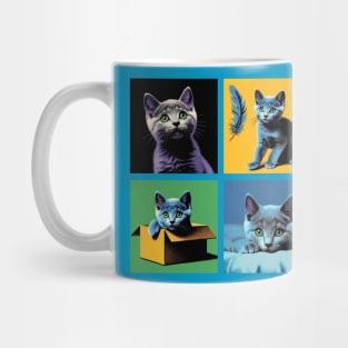 Russian Blue Pop Art - Cute Kitties Mug